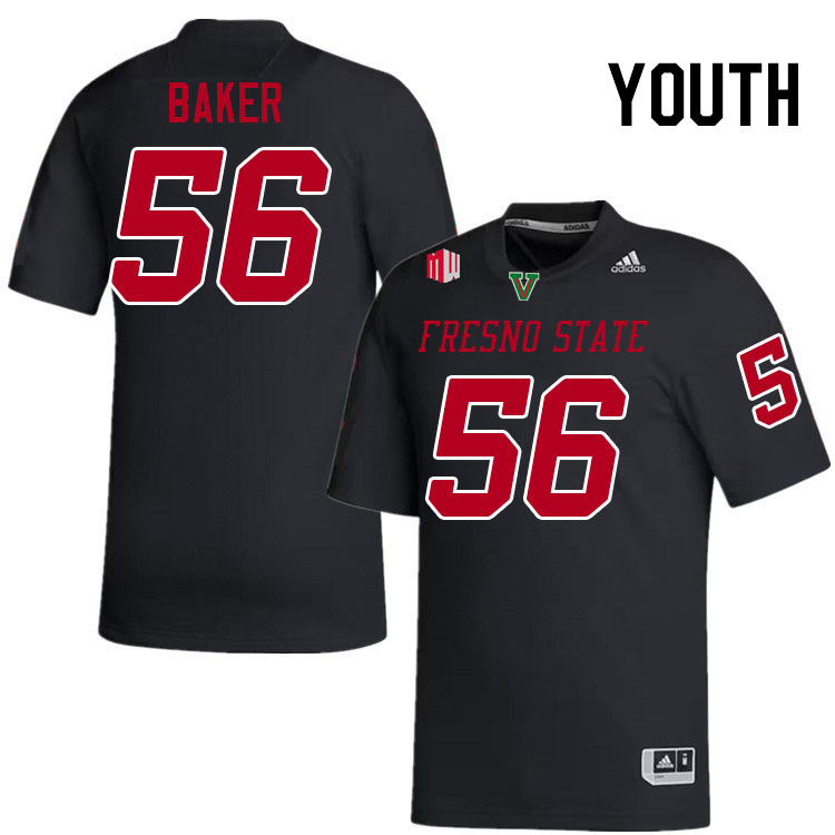 Youth #56 Ben Baker Fresno State Bulldogs College Football Jerseys Stitched-Black